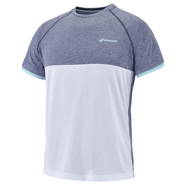 Babolat Men's Play Crew Neck Tee White Blue Heather at £19.99 by Babolat